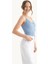 Kadın Dantel Detaylı V Yaka Kırpılmış Tank Top Blue 6