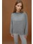 Kadın Bisiklet Yaka Relax Fit Yumuşak Triko Kazak Grey 14