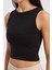 Kadın Yuvarlak Yaka Temel Tank Atlet Black 10