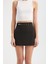 Kadın Kemer Detaylı Yüksek Bel Mini Etek Black 7