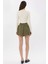 Kadın Mini Şortlu Balon Etek Haki Yeşil 10