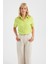 Kadın Düz Cepli Kısa Kollu Temel Gömlek Limon Yeşili 7