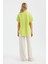 Kadın Düz Cepli Kısa Kollu Temel Gömlek Limon Yeşili 10