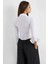Kadın Korseli Kemer Uzun Kollu Kırpılmış Gömlek White 9