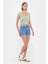 Kadın Yuvarlak Yaka Crop Top Green 8