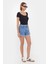 Kadın Yuvarlak Yaka Crop Top Black 8