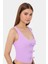 Kadın Yırtmaç Detaylı Askısız Vücut Şekillendirici Üst Purple 6