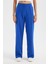 Kadın Yüksek Bel Geniş Paça Pantolon Kobalt Mavisi 6