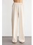Kadın Yaylı ve Yandan Bağlamalı Bol Bacaklı Pantolon Natural 7