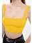 Kadın Kare Yaka Kolsuz Crop Top Yellow 9