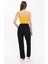 Kadın Kare Yaka Kolsuz Crop Top Yellow 10
