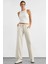 Kadın Lastikli Bel Düz Bacak Pantolon White 6
