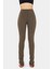 Kadın Yüksek Bel Slim Fit Pantolon - Fermuarlı Kapanış Brown 7