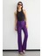 Kadın Yüksek Bel Düz Bacak Pantolon Purple 9