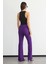 Kadın Yüksek Bel Düz Bacak Pantolon Purple 11
