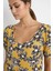 Kadın Kısa Kollu Desenli Mini Elbise Yellow 10