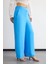 Kadın Yüksek Bel Geniş Paça Pantolon Blue 9