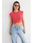Kadın Fitilli Kısa Kol Kesik Üst Red 6