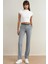 Kadın Yüksek Bel Düz Bacak Pantolon Gri 6