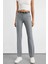 Kadın Yüksek Bel Düz Bacak Pantolon Gri 7