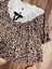 Leopar Desenli Kadife Elbise 5