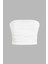 Kadın Askısız Drapeli Crop Top White 8
