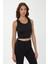 Kadın Düğme Detaylı Crop Üst Black 10