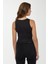 Kadın Düğme Detaylı Crop Üst Black 11