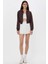 Kadın Jersey Fermuarlı Bluz Brown 6