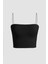 Kadın Kare Yaka Crop Top Black 4