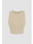 Kadın Basic Crop Top Natural 9