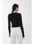 Kadın Dar Kesim Bisiklet Yaka Uzun Kollu Üst Siyah 10