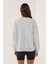 Kadın Baskılı Bisiklet Yaka Sweatshirt Grey 12