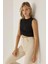 Kadın Çapraz Detaylı Örme Crop Atlet Black 9