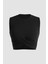 Kadın Çapraz Detaylı Örme Crop Atlet Black 13