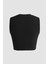 Kadın Çapraz Detaylı Örme Crop Atlet Black 14