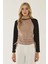 Kadın Renk Bloklu Bisiklet Yaka Üst Natural 13
