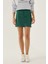 Kadın Saten Düz Mini Etek Green 7