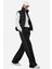 Kadın Kontrast Detaylı Geniş Kesim Elastik Bel Pantolon Black 7