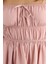 Kadın Bağlamalı Detaylı Pamuk Mini Elbise Pink 10
