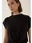 Kadın Basic Yuvarlak Yaka Kısa Tişört Siyah 13