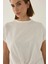 Kadın Basic Yuvarlak Yaka Kısa Tişört Tozlu Beyaz 13