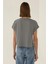 Kadın Basic Yuvarlak Yaka Kısa Tişört Gri 12