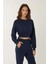 Kadın Kısa Sweatshirt Blue 8