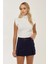 Kadın Kemerli Mini Şort Etek Blue 6