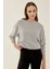 Kadın Rahat Kesim Basic Kazak Grey 5