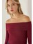 Kadın Off Shoulder Örme Üst Red 9