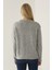 Kadın Relaxed Fit Cherry Desenli Triko Kazak Grey 9