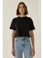 Kadın Basic Bisiklet Yaka Kısa T-Shirt Black 10