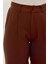 Kadın Yüksek Bel Pileli Boru Paça Pantolon Brown 10